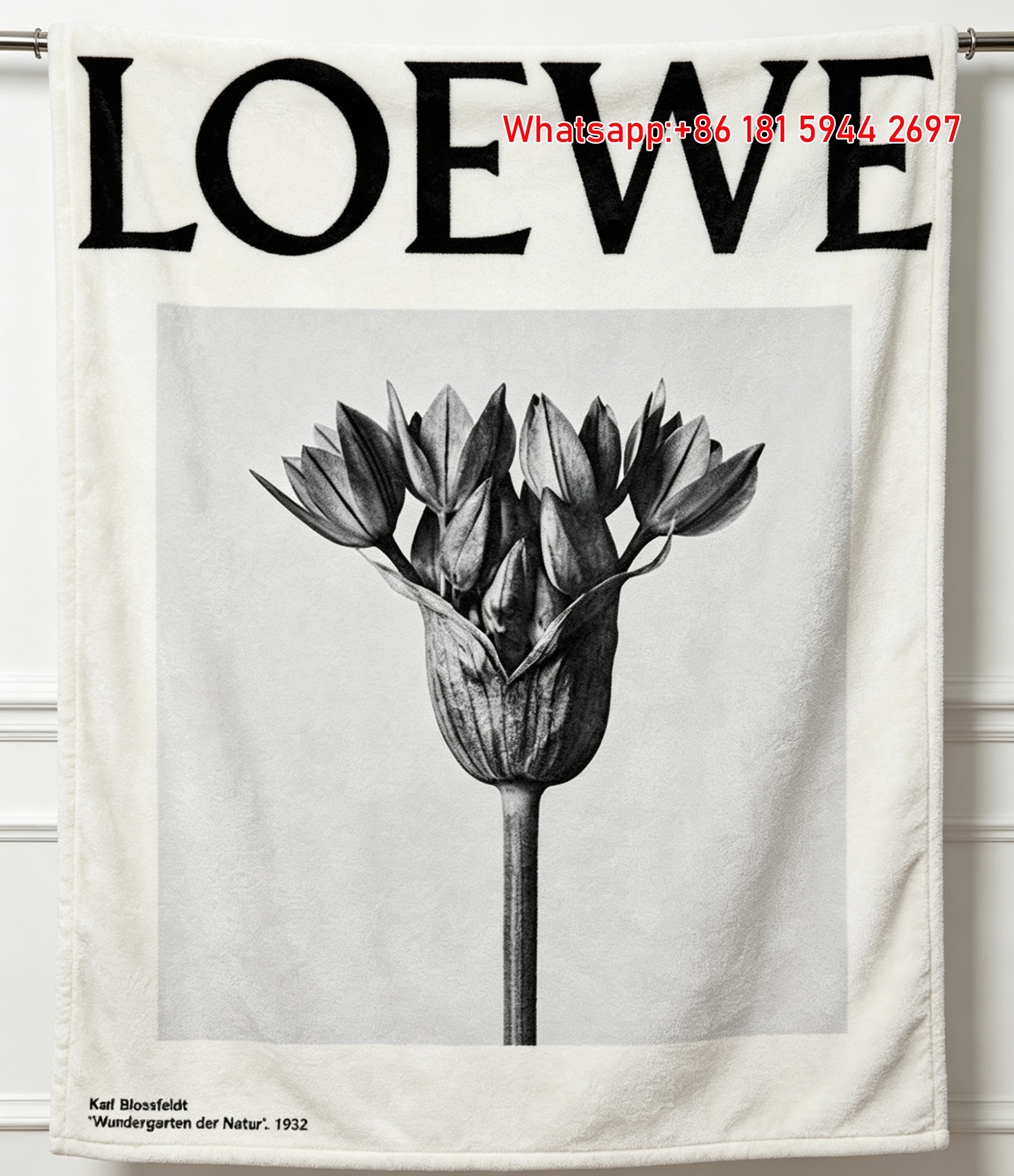 LOEWE Botanical Art Print Flannel Throw Blanket L132